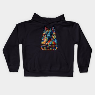 German Shepherd - Colorful Mosaic Art Kids Hoodie